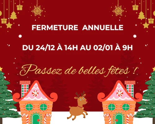 Ferrmeture congés Noël 2025